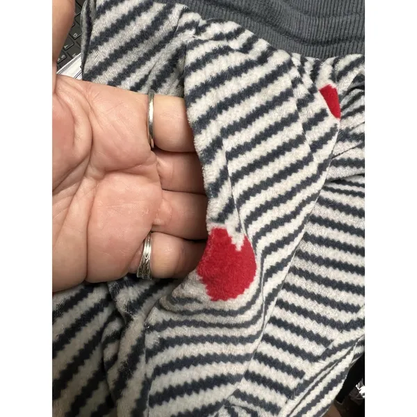 Secret Treasures Womens Large 12-14 Heart Striped Pajama‎ Jogger Pants Black Red - Image 6