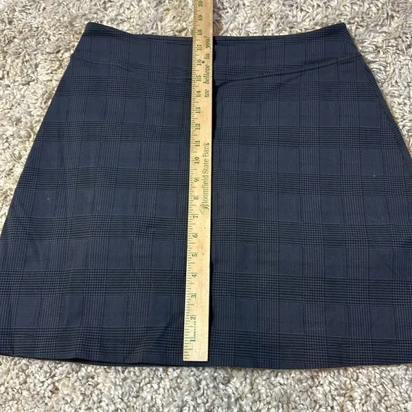 Athleta Women's Plaid Everyday Skort Skirt Stretchy Liner Shorts Sz S Black Gray - Image 12