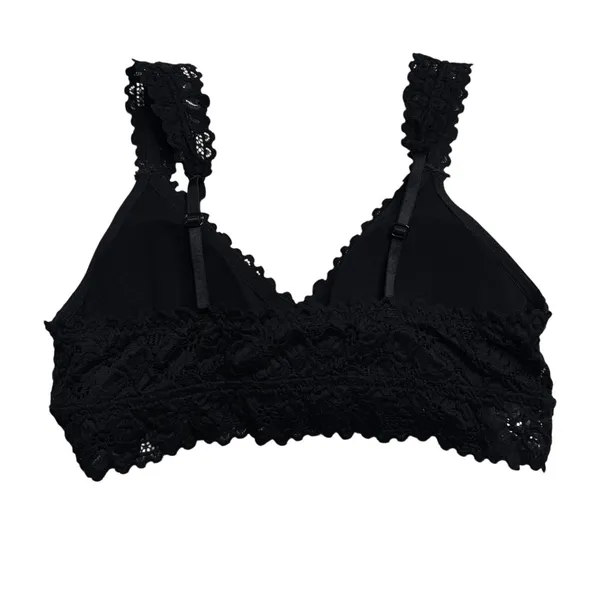 Black Floral Lace Bralette M Coquette Soft Goth Balletcore - Image 2