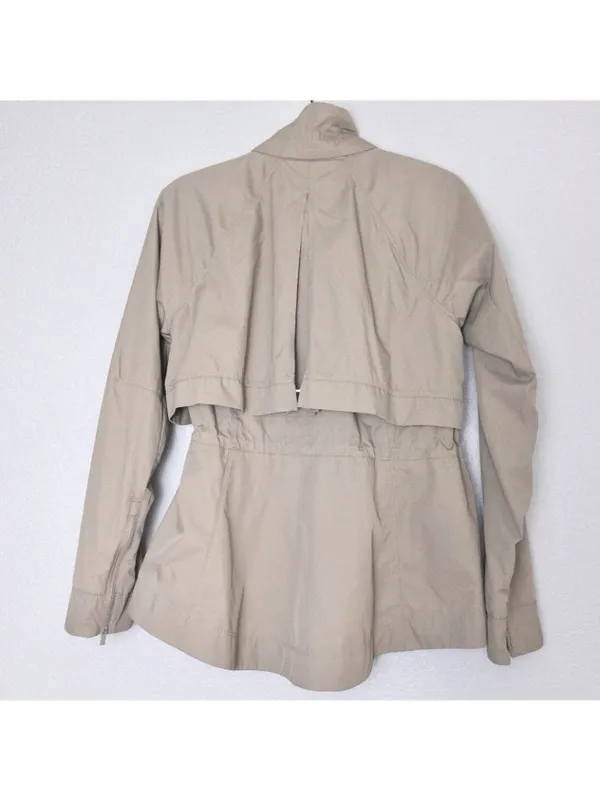 Athleta Open Road Shell Jacket XS Brownstone Beige Utility Water Repellent - Image 13