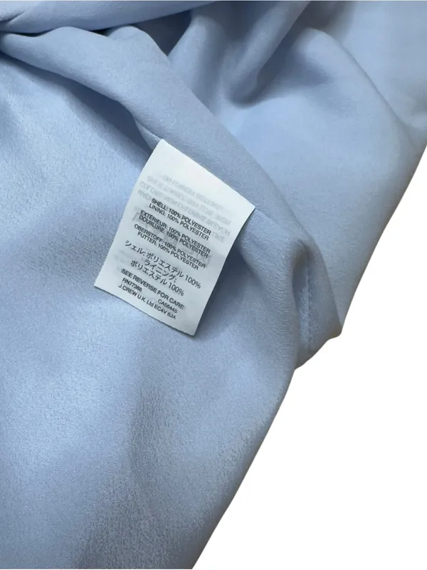 J.Crew Women’s 00 Light Blue Wrap Dress Long Sleeve Tie Waist Cocktail Mini XXS - Image 11