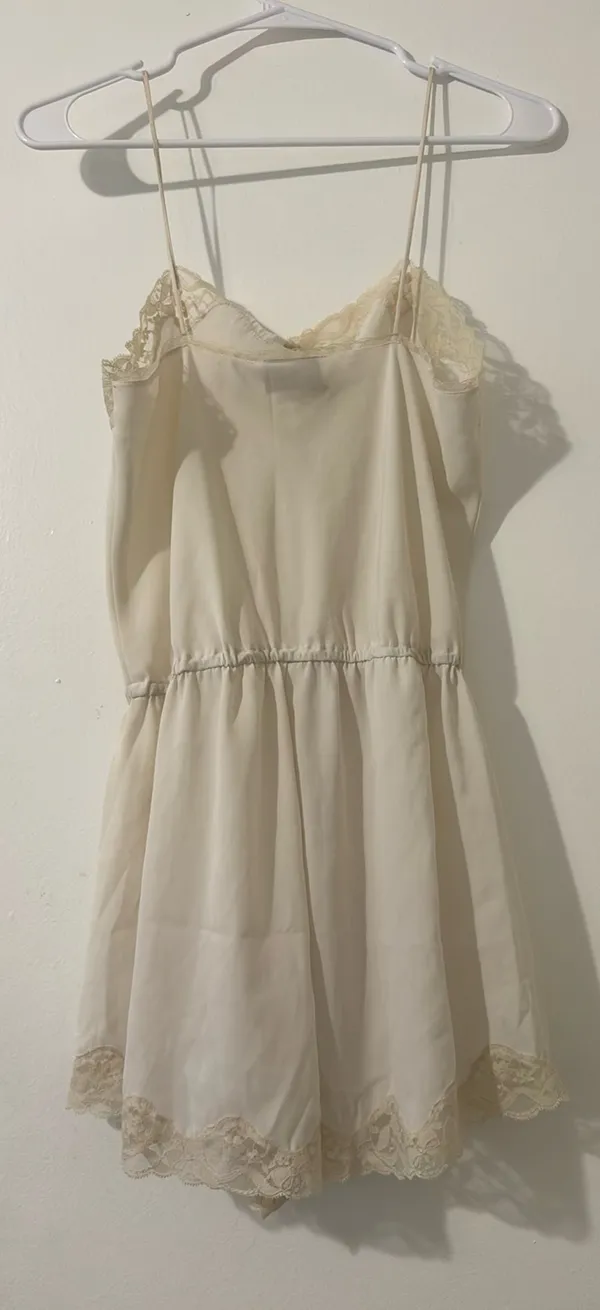 Vintage Victoria's Secret Satin One-Piece Lace Y2K Ivory - Image 3