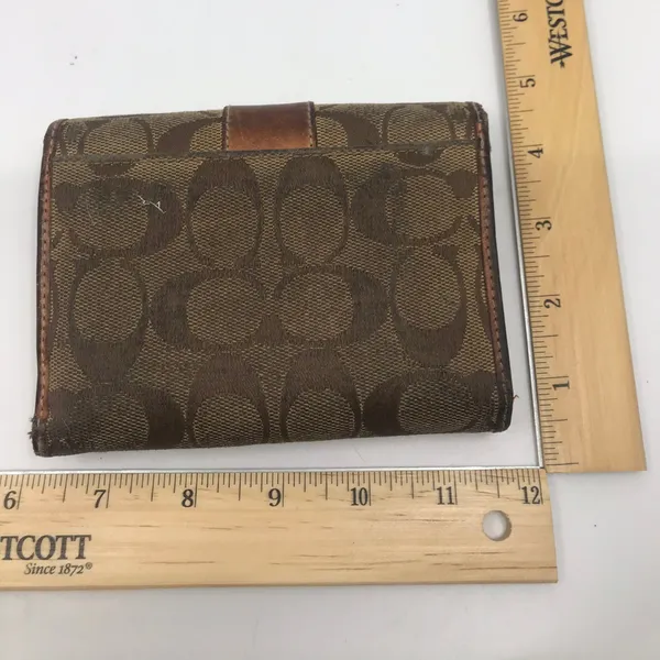 COACH Brown C Signature Design Leather Wallet - Image 2