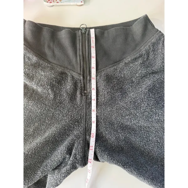 Aerie Charcoal Gray Fleece Zip Front Corset Waist Joggers Sweatpants Medium‎ - Image 8