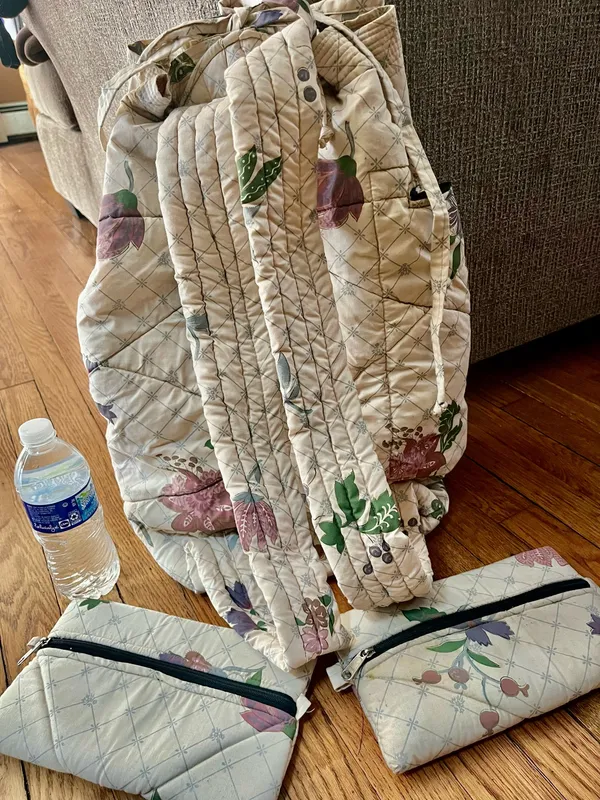 & Other Stories Quilted Floral Backpack - Image 2