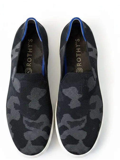 Rothy's The Original Slip On Sneaker‎ Womens 8.5 Blue Gray Camo Knit - Image 2