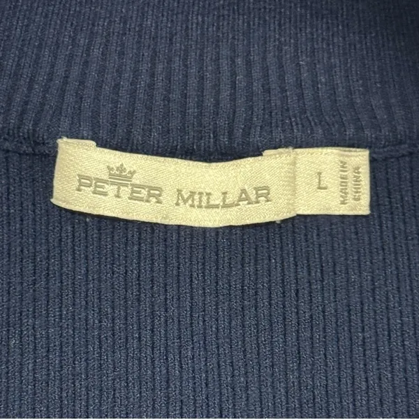 Peter Millar Women’s‎ Quarter Zip Ribbed Pullover Ling Sleeve Sweater Navy Lg - Image 7