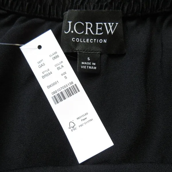 NWT J.Crew Collection Side-slit Pull-on Maxi in Black Luster Crepe Skirt S - Image 4