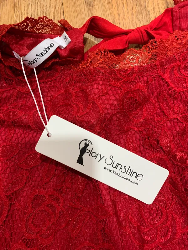 Glory Sunshine Red Lace Dress - Image 5