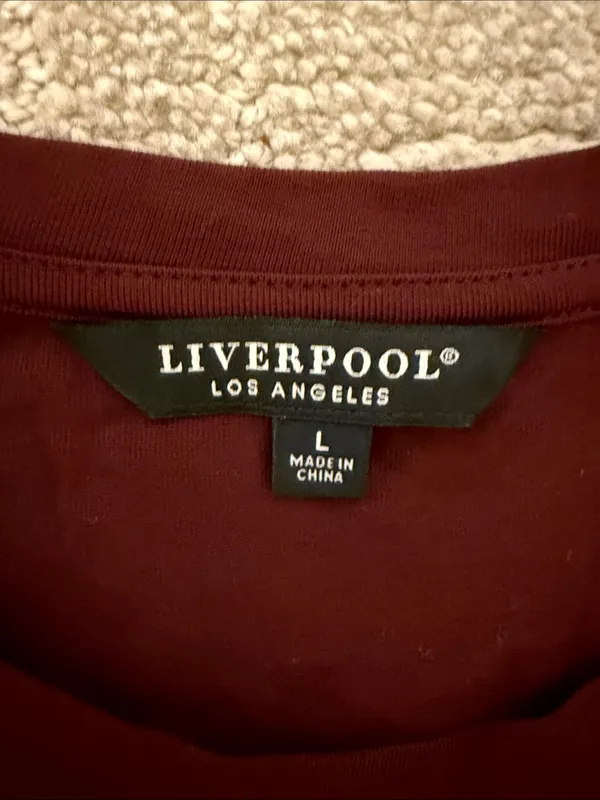 NWT Liverpool burgundy Knit Top sz L - Image 2
