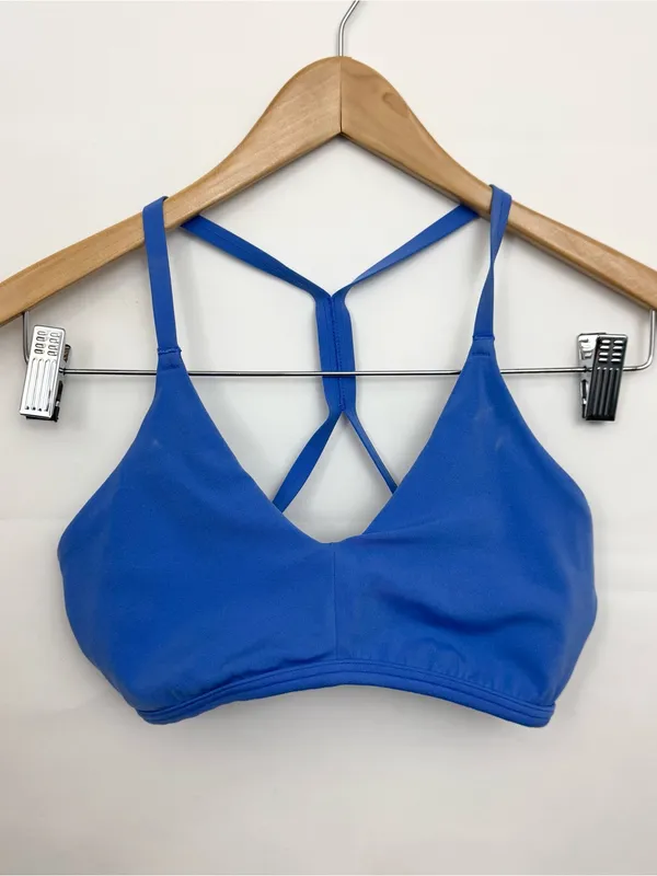 American Eagle OFFLINE By Aerie Real Me Keyhole Sports Bra Blue Small - Image 3
