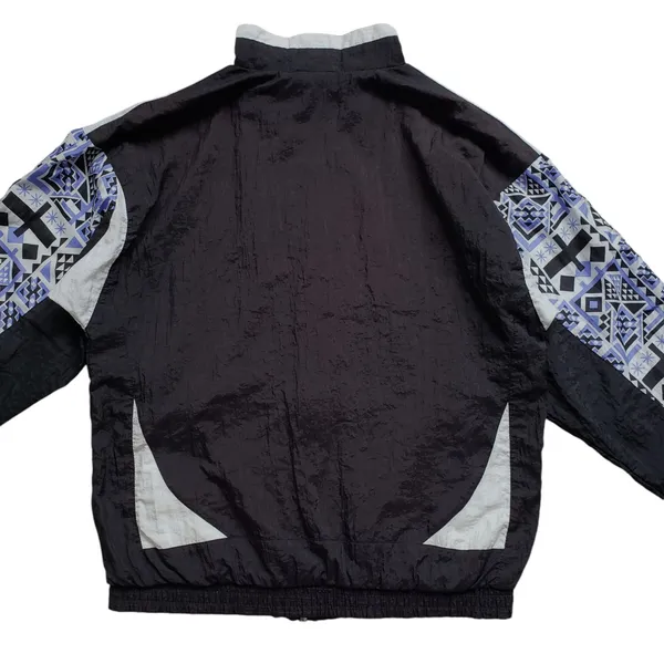Vintage Etirel Windbreaker Jacket Medium Southwestern Aztec Geometric Lined 90s - Image 7