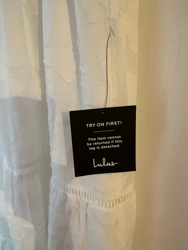 Lulu’s Float to Love White Jacquard Smocked Tie-Strap Midi Dress - Image 6