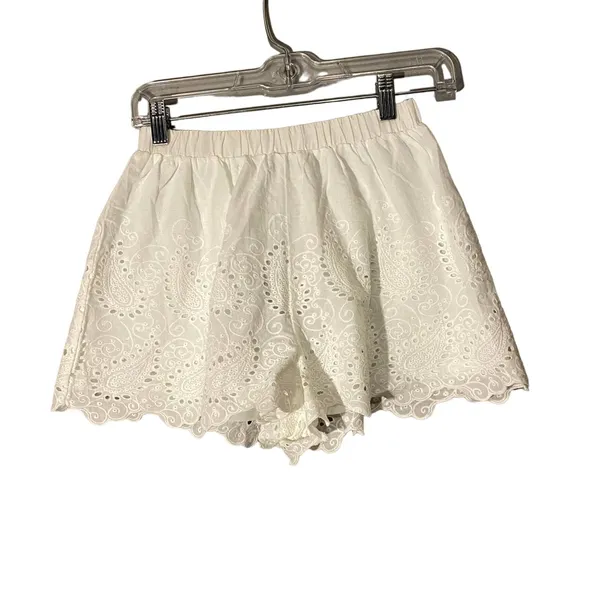 Charms Fashion White Lace Applique Scalloped Trim Shorts Women Sz S - Image 5