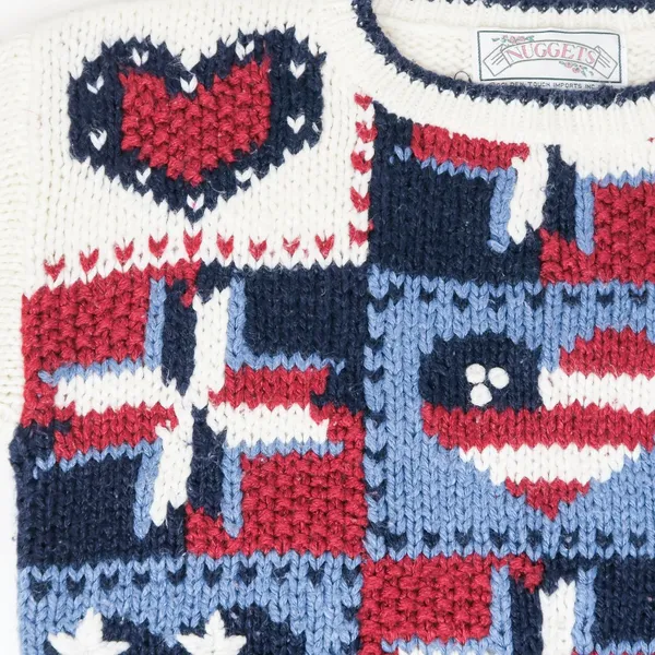 Vintage 90s Nuggets American Flag Patriotic Sweater - Image 5