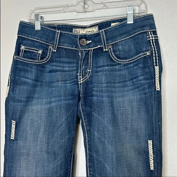 BKE Buckle‎ Denim Capri Cropped Jeans Starlite Thick Stitch Women Sz 28 - Image 5
