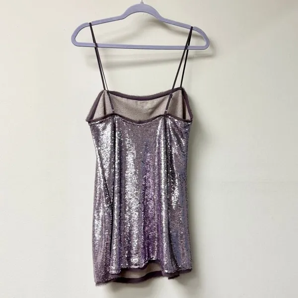 Free People Time To Shine Sequins Mini Slip Dress Lavender Women's Size S / P - Image 3