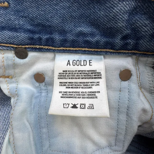 AGOLDE‎ 90s Jean Womens 23 High Rise Straight Leg Distressed Blue Denim Grunge - Image 8