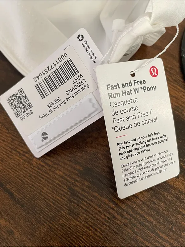 Lululemon Fast And Free Run Hat White Ponytail Running Cap Women’s One Size NWT - Image 5