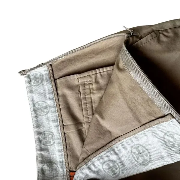 Tory Burch khaki beige pants straight leg mid rise casual work SZ 6 #2419 - Image 7