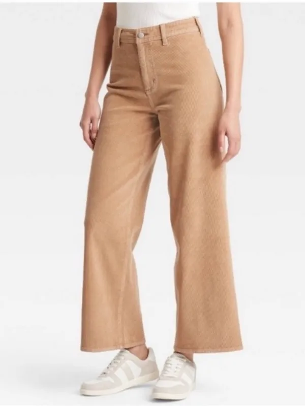 Universal Thread Sailor Wide Leg Corduroy Pants in Tan Size 4 - Image 14
