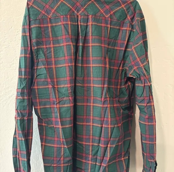 Levi Strauss & Co Green & Red with Yellow Long Sleeve Button Up - Image 7