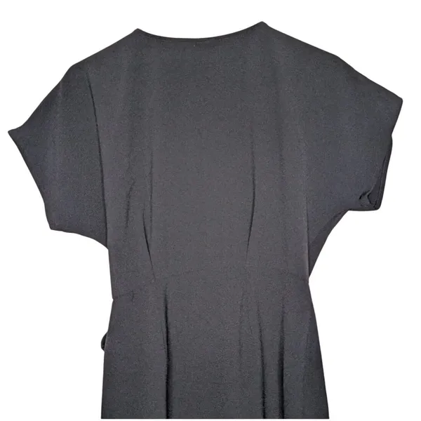 Bobeau Black Wrap Dress Short Sleeve V-Neck Side Tie‎ Small Office Chic Classic - Image 11