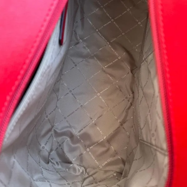 Flame Red Large Saffiano Leather Jet Set Travel Bag - Image 7