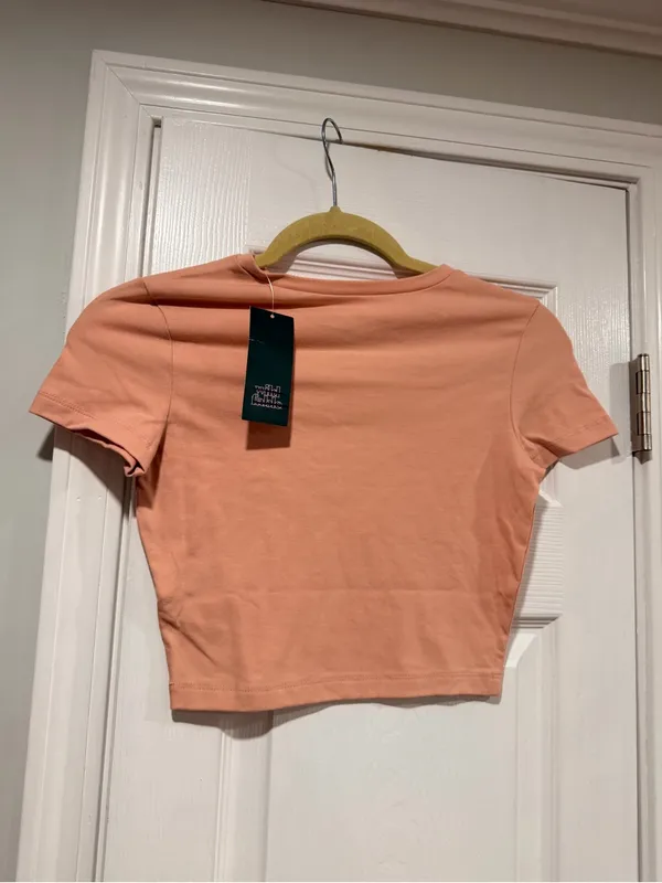 NWT Wild Fable Size XXS Rose Pink Cropped Baby Tee Short Sleeve Crew Neck - Image 6