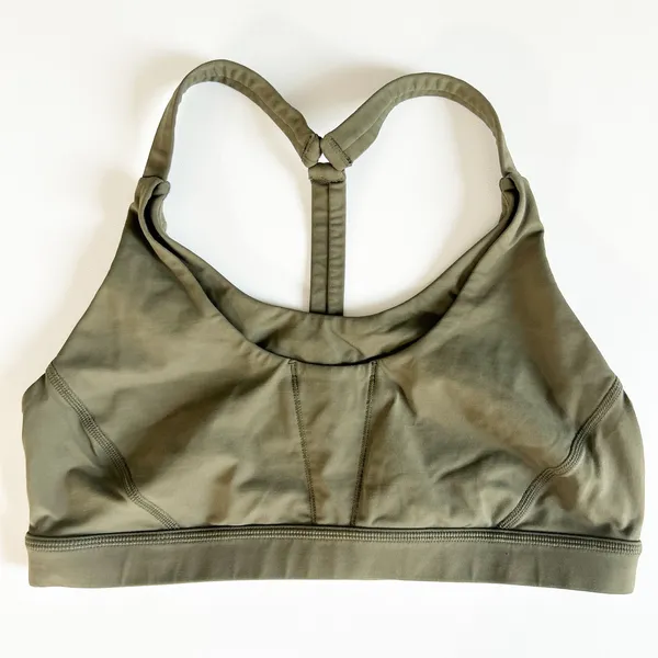 Lululemon Womens Active Luxtreme Pack It In Sports Bra Size 12 Fatigue‎ Green - Image 3