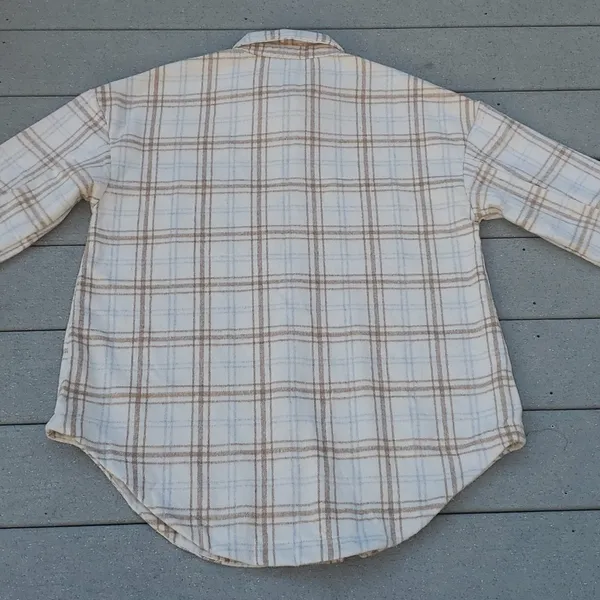 Plaid Flannel Shacket | Plaid Flannel Shirt Jacket Size L - Image 12