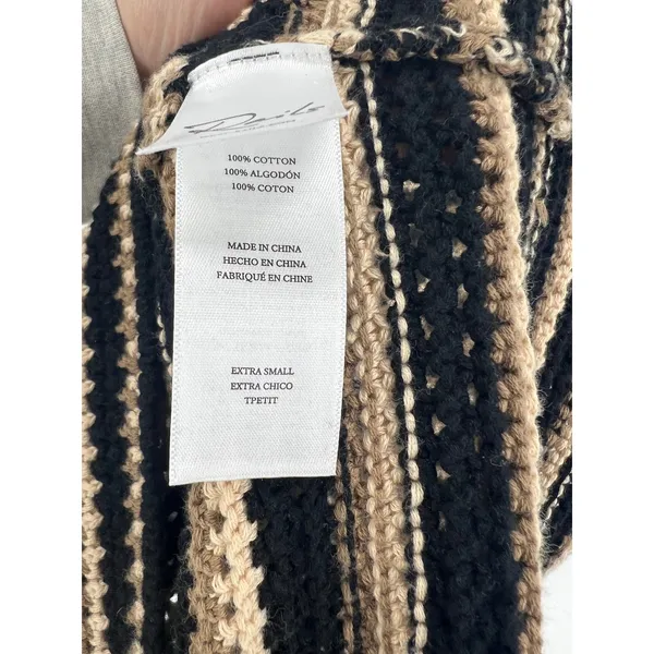 Rails Coco Crochet Knit Midi Dress Black Cream Brown‎ XS - Image 11