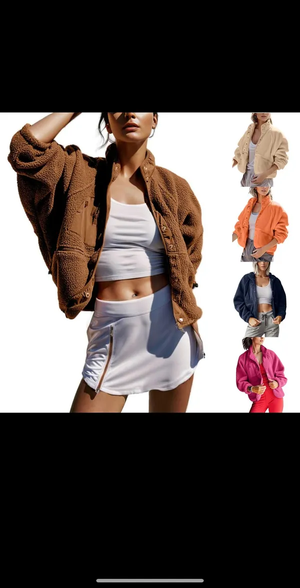 Brown Sherpa Jacket Size XS - Image 3