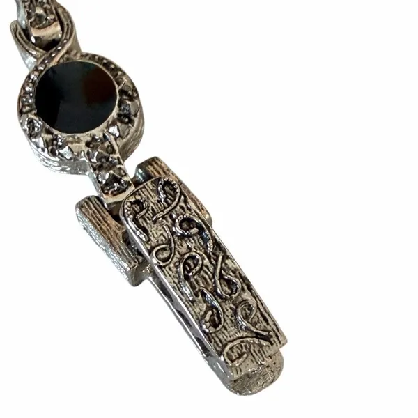 Fabergé Vintage Black Stone Marcasite Style Bracelet Watch - Image 11