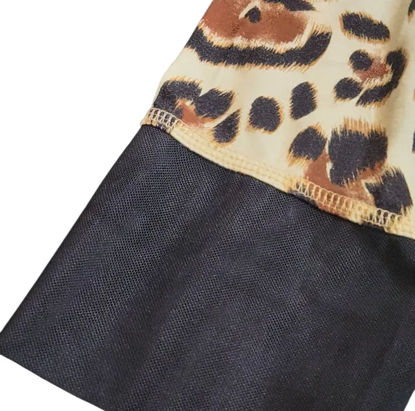 Studio X Y2K Leopard Beaded Embellished Tunic Top Shirt Black Large Boho - Image 4