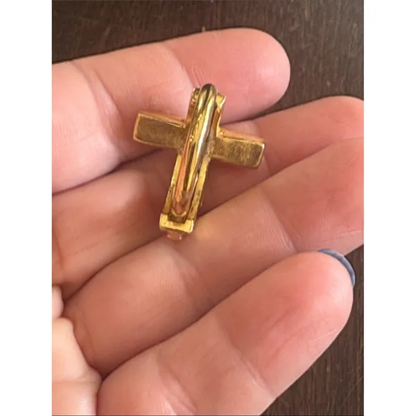 Vintage Gold Cross Ring with Rhinestone - Image 4