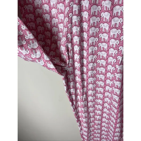Roller Rabbit Hathi Pima Cotton Pink Elephant-Print Long-Sleeve Pajama Set XS - Image 9