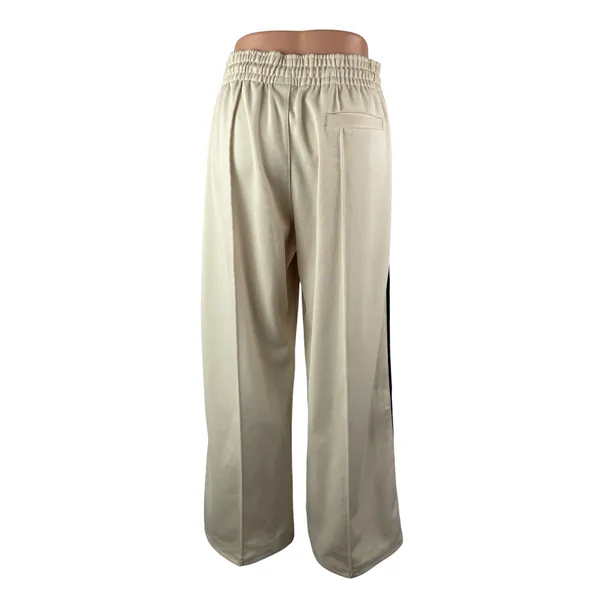Jordan Womens Beige Black Wide Leg High Rise Workout Athletic Track Pants Size M - Image 4