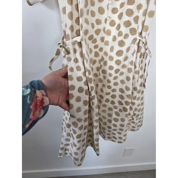 Loft Polka Dot Midi Dress Cotton Preppy Coastal Teacher Office Tea Party Size 10 - Image 7
