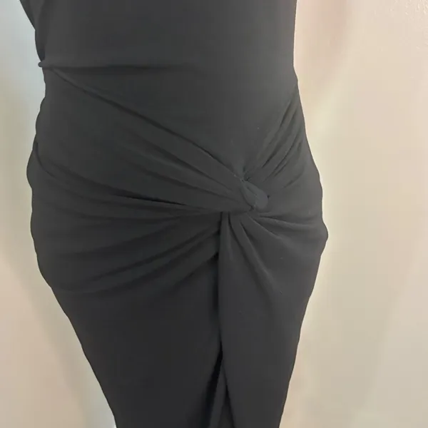 BHLDN Black Sleeveless High Neck Knotted Maxi Gown Dress XS - Image 3