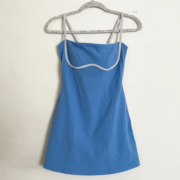Alo Yoga Airbrush Streamlined Dress Crystal Clear Blue/White S - Image 2