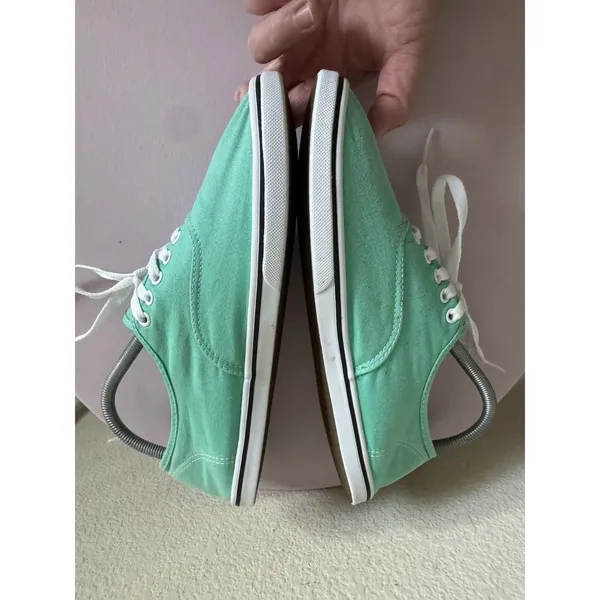 Vans Mint green lace-up sneakers featuring white rubber soles Women’s Size 10 - Image 3