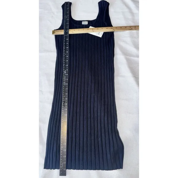 A New Day Ribbed Dress Woman's Large Bodycon Black Sleeveless New - Image 5