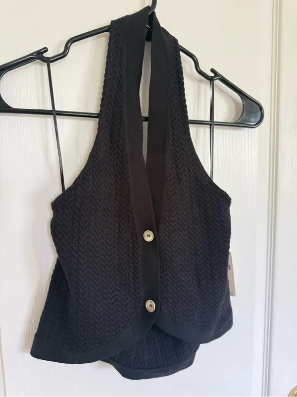 Anthropologie Maeve NEW Halter Cable Sweater Vest - Image 4
