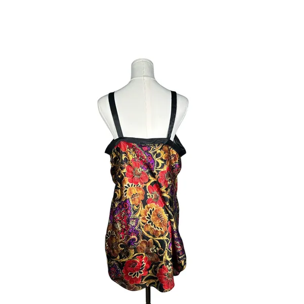 Vintage‎ 90s California Dynasty Satin Floral Slip Dress / Lingerie Nightie M - Image 2