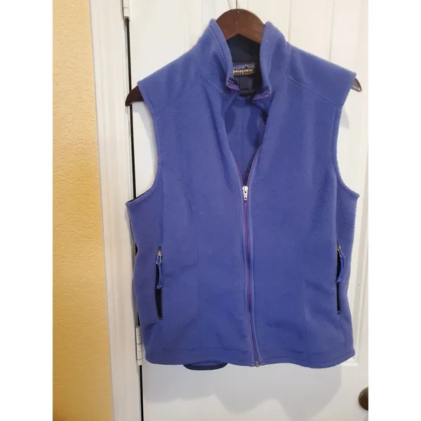 Patagonia Synchilla Vest Women’s LARGE PURPLE Full Zip Sleeveless Coat Outdoor - Image 3