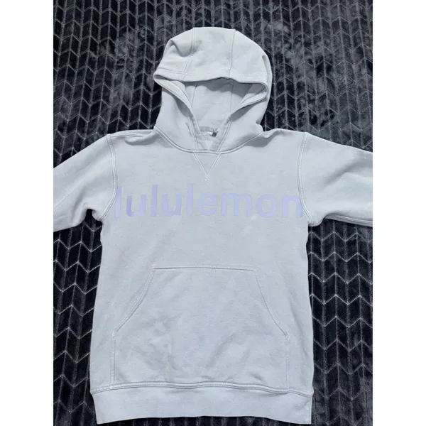 LULULEMON Women's Hoodie Blue Sweatshirt Graphic Spellout All Yours Size 6 - Image 2