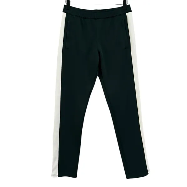 Tory Burch‎ Sport Womens Green White Track Pants Athletic Zip Leg Streetwear S - Image 2