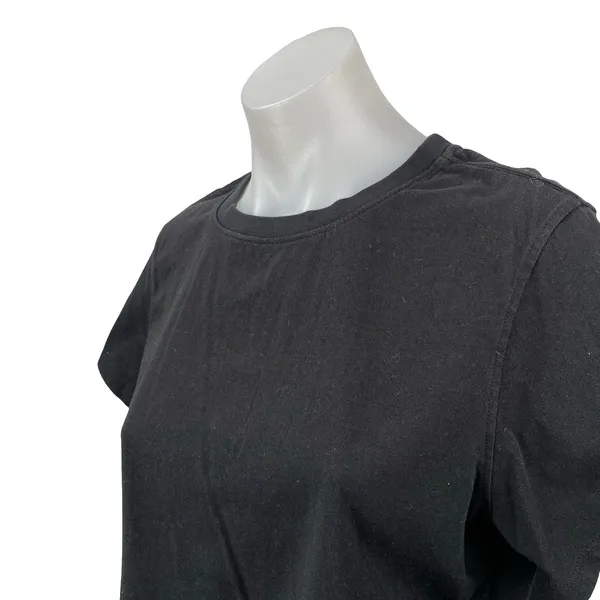 Quince Women's Black Short Sleeve Basic Casual Crew Neck T Shirt Tee Top Size M - Image 3