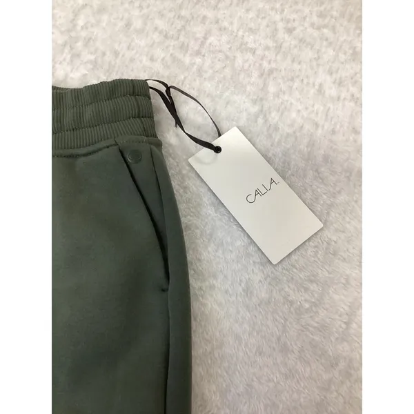 CALIA Women Ivy Green Soft Scuba Fleece High-Rise Cinch Jogger XXL WAX115 - Image 2